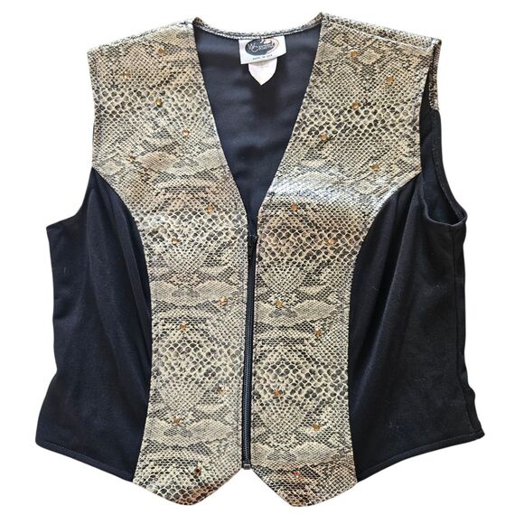 Western Collection Jackets & Blazers - Western Collection Horse Show Vest Size Large Faux Snake Skin Sequined